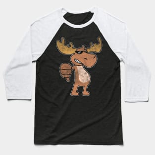 Moose Deer Sunglasses Baseball T-Shirt